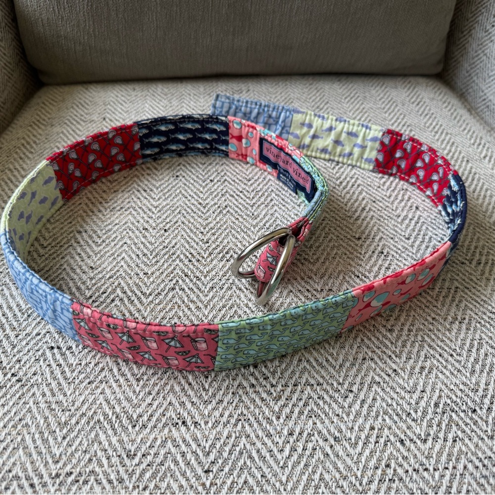 Vineyard Vines Colorful Patchwork Fabric Belt